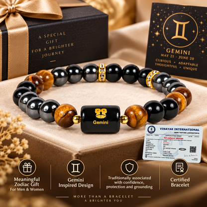Certified Triple Protection Gemini Zodiac Bracelet 8 mm