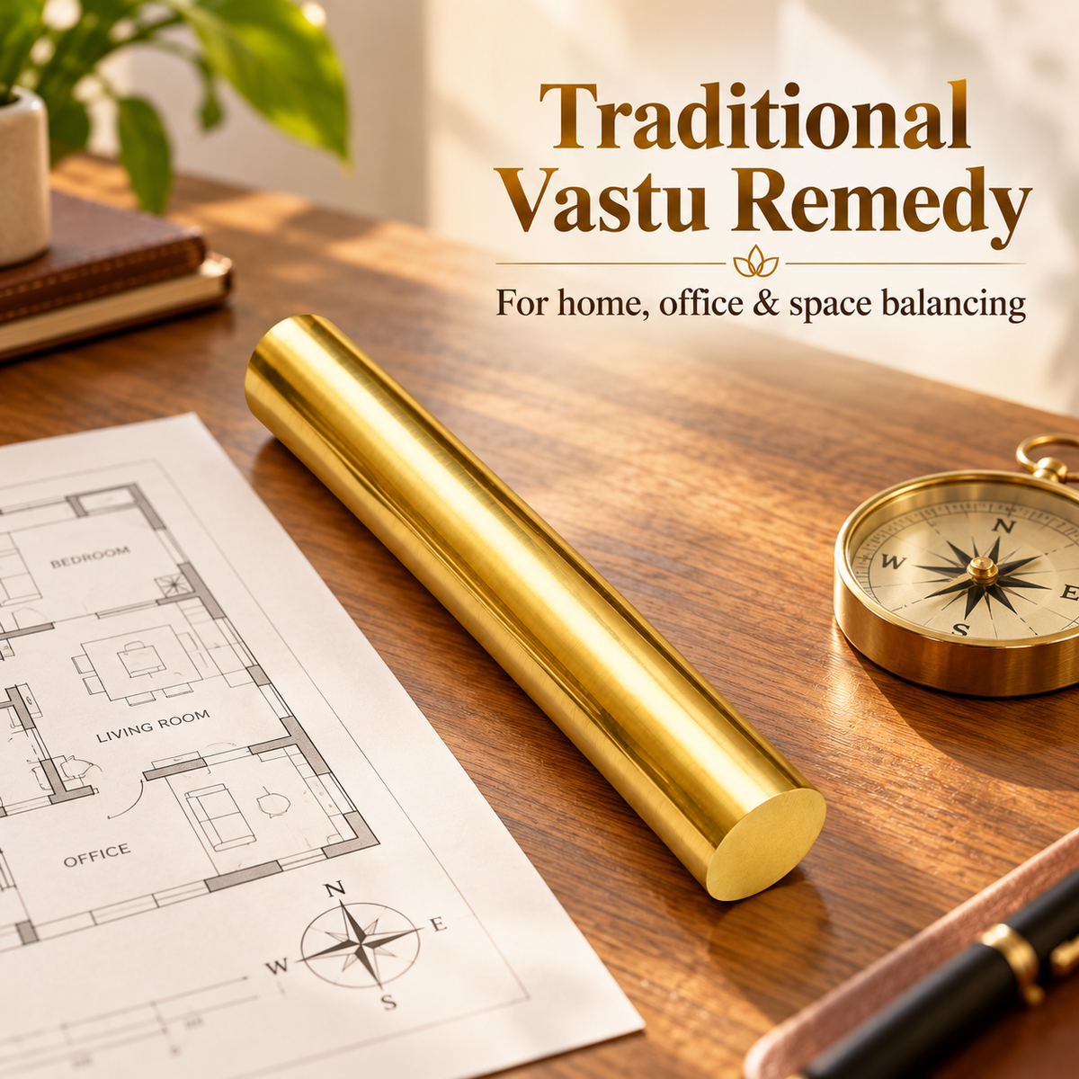 Brass Geopathic Stress Neutralizer Rod 20 cm