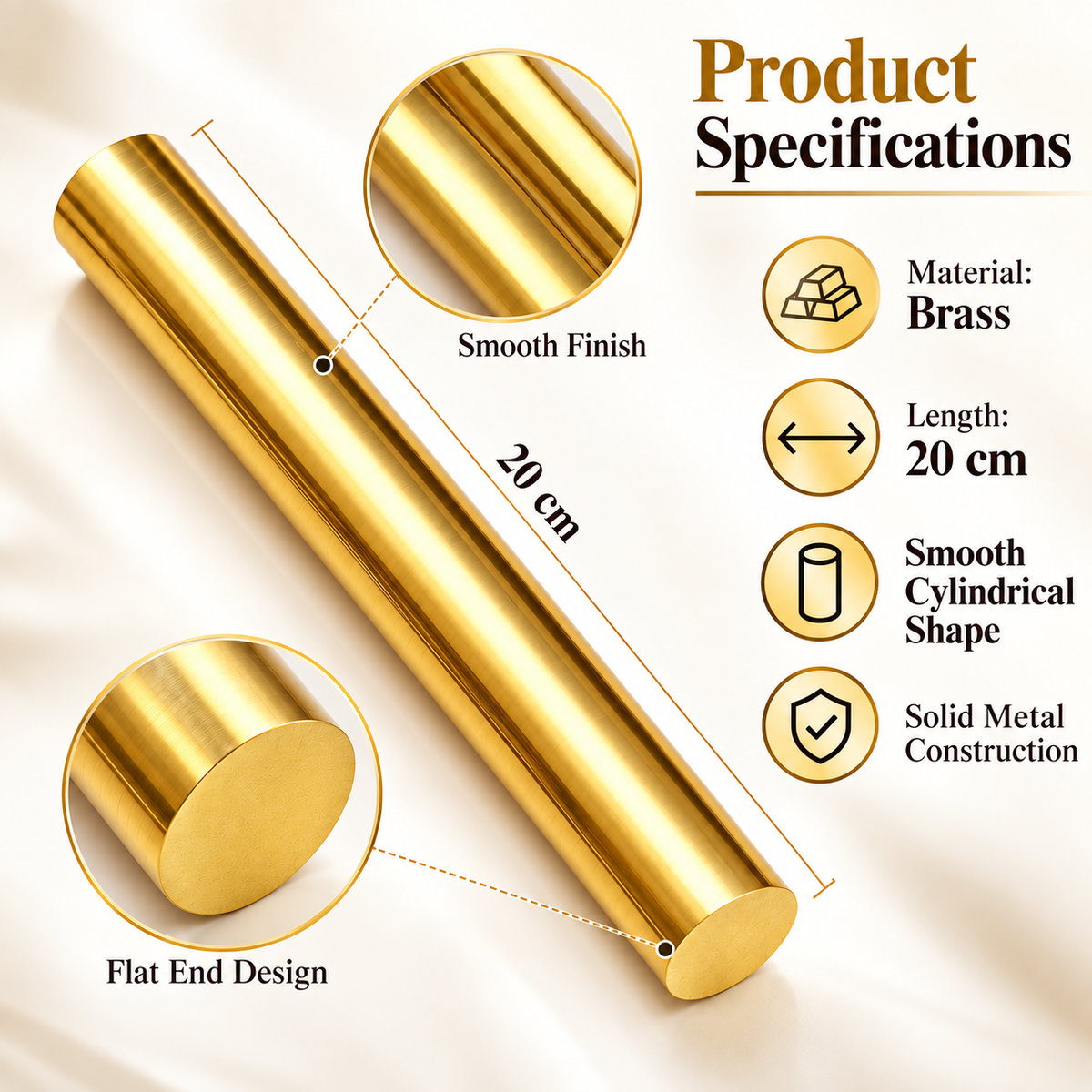 Brass Vastu Neutralizer Rod for Home and Office Space Balancing
