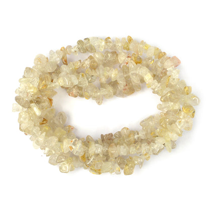 Golden Rutile Quartz Crystal Mala | Natural Healing Gemstone Necklace for Manifestation