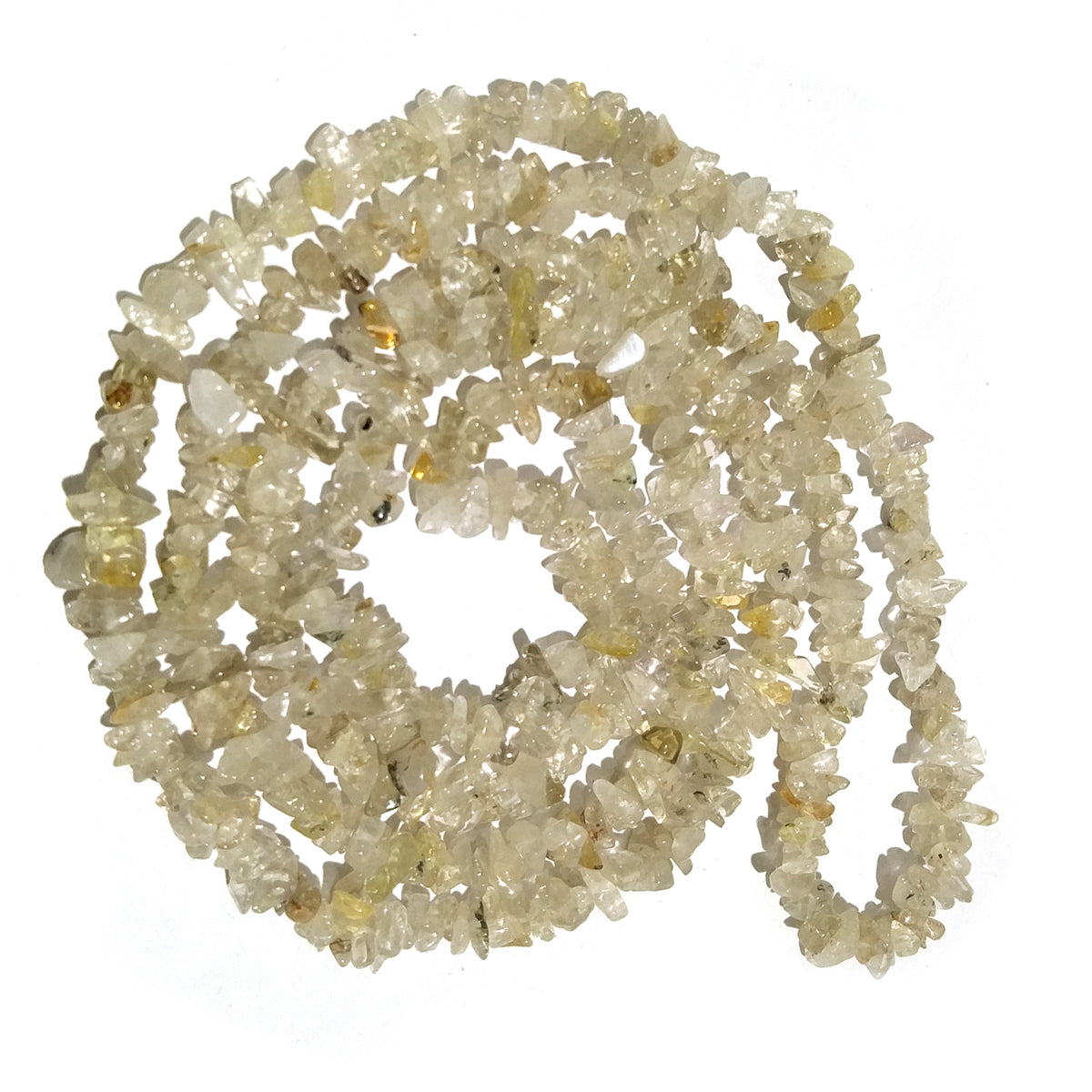 Golden Rutile Quartz Crystal Mala | Natural Healing Gemstone Necklace for Manifestation
