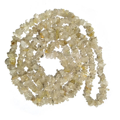 Golden Rutile Quartz Crystal Mala | Natural Healing Gemstone Necklace for Manifestation