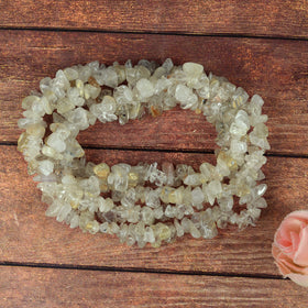 Golden Rutile Quartz Crystal Mala | Natural Healing Gemstone Necklace for Manifestation