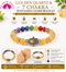 Golden Quartz & 7 Chakra with Hamsa Charm Bracelet