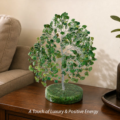 Natural Green Aventurine Crystal Tree with Natural Green Aventurine Chip Stone Base | Reiki Charged Money Tree for Wealth, Prosperity, Abundance & Positive Energy | Home & Office Décor | Vastu & Feng Shui
