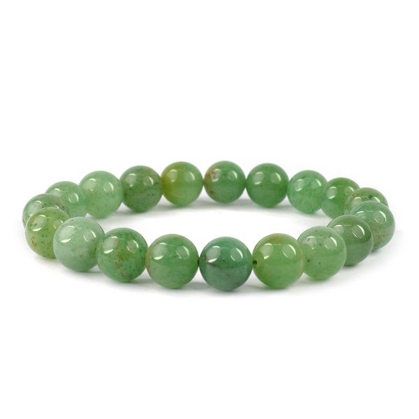 Green Jade 10 mm Round Bead Bracelet
