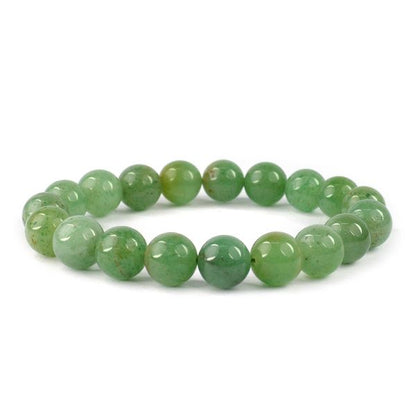 Green Jade 10 mm Round Bead Bracelet