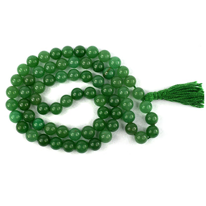 Green Aventurine Crystal Mala | Natural Healing Gemstone Necklace for Luck & Prosperity | Reiki Energized Meditation Mala for Men & Women | Available in Multiple Bead Sizes & Shapes