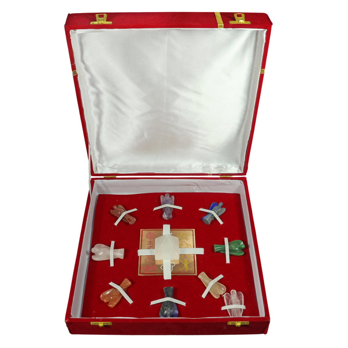 7 chakra angel healing crystal grid set