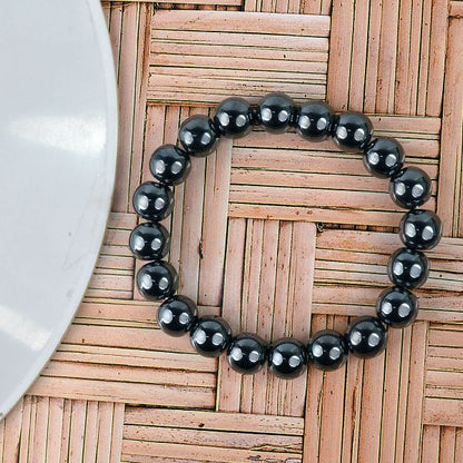 Hematite 10 mm Round Bead Bracelet for Grounding, Protection, Strength & Confidence
