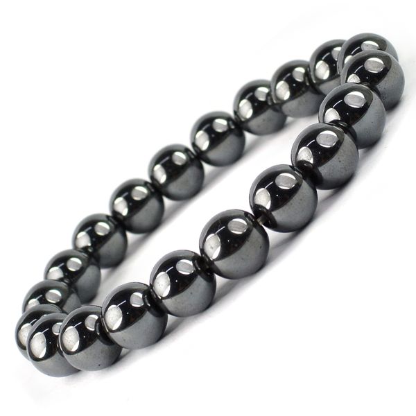 Hematite 10mm Round Bead Bracelet for Grounding, Protection, Strength & Confidence