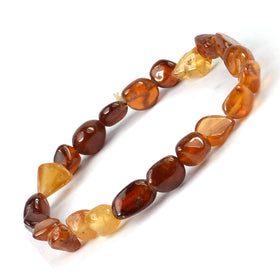 Hessonite Tumble Crystal Bracelet | Natural Healing Gemstone Bracelet for Confidence & Success