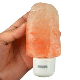 Himalayan Plug Salt Lamp | Handmade Rock Salt Night Lamp with LED Bulb