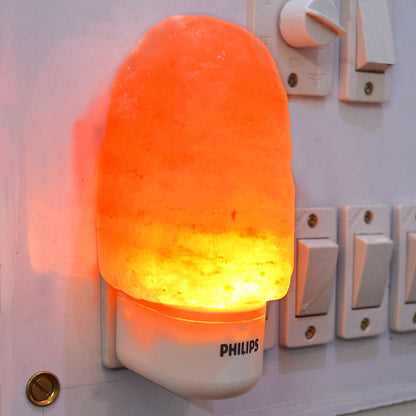 Himalayan Plug Salt Lamp | Handmade Rock Salt Night Lamp with LED Bulb | Air Purifying Lamp for Bedroom, Living Room, Home Décor,