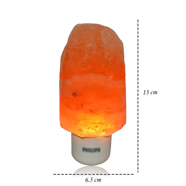 Himalayan Plug Salt Lamp | Handmade Rock Salt Night Lamp with LED Bulb | Air Purifying Lamp for Bedroom, Living Room, Home Décor, Meditation, Vastu & Relaxation