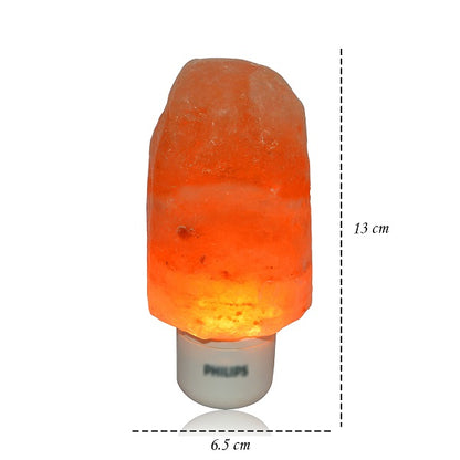 Himalayan Plug Salt Lamp | Handmade Rock Salt Night Lamp with LED Bulb | Air Purifying Lamp for Bedroom, Living Room, Home Décor, Meditation, Vastu & Relaxation