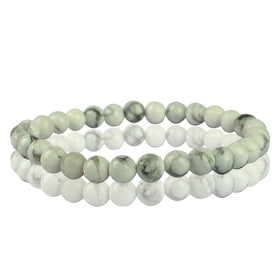 Howlite Crystal Bracelet | Natural Healing Gemstone Bracelet for Calm & Patience