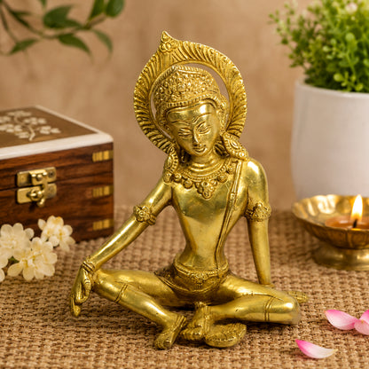 Brass Indra Dev for Vastu Remedy 17.7 cm (7 Inch) | Pure Brass Lord Indra Statue for Home, Office & Temple | Decorative Brass Indra Dev Idol for Prosperity, Strength, Protection & Spiritual Home Décor