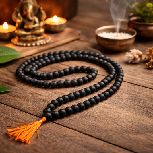 Karungali Wood Mala 8 mm Beads | 108 Prayer & Meditation Mala for Protection, Spiritual Healing, Positive Energy & Yoga Japa Mala for Men & Women