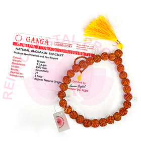 Lab Certified 5 Mukhi Rudraksha Bracelet for Meditation, Focus, Spiritual Growth & Inner Balance | Natural Rudraksha Beads for Men & Women