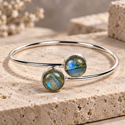 Labradorite Cuff Bangle Bracelet