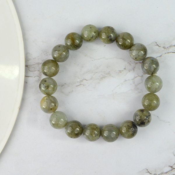 Labradorite 10 mm Round Bead Bracelet for Protection, Intuition, Transformation & Strength
