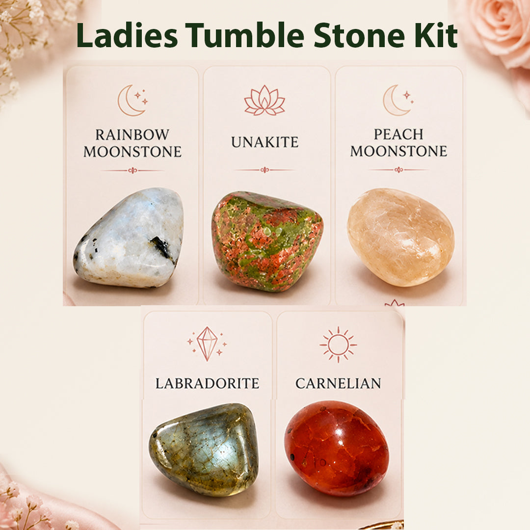 Premium Reiki Charged Healing Crystal Tumble Stone Kit for Manifestation, Chakra Balancing, Wealth, Education, Relationship, Protection, Health Booster, Stress Relief and Positive Energy Activation