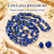 Lapis Lazuli Chip Necklace Mala with Earrings