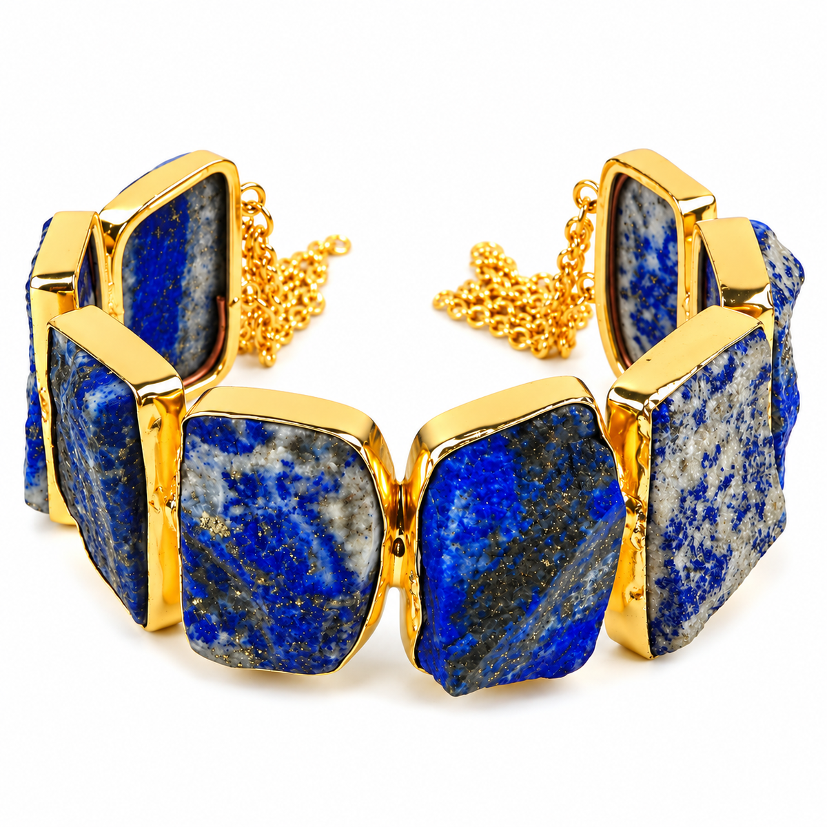 Natural Raw Lapis Lazuli Crystal Stone Adjustable Bracelet for Girls and Women