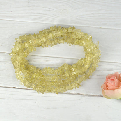 Lemon Quartz Crystal Mala | Natural Healing Gemstone Necklace for Clarity & Positivity