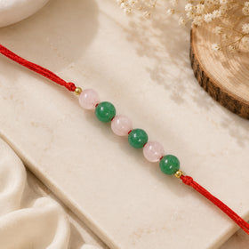 Love & Growth Band / Bracelet | Natural Green Aventurine & Rose Quartz Crystal Stone Bracelet for Men & Women | Prosperity, Love & Positive Energy