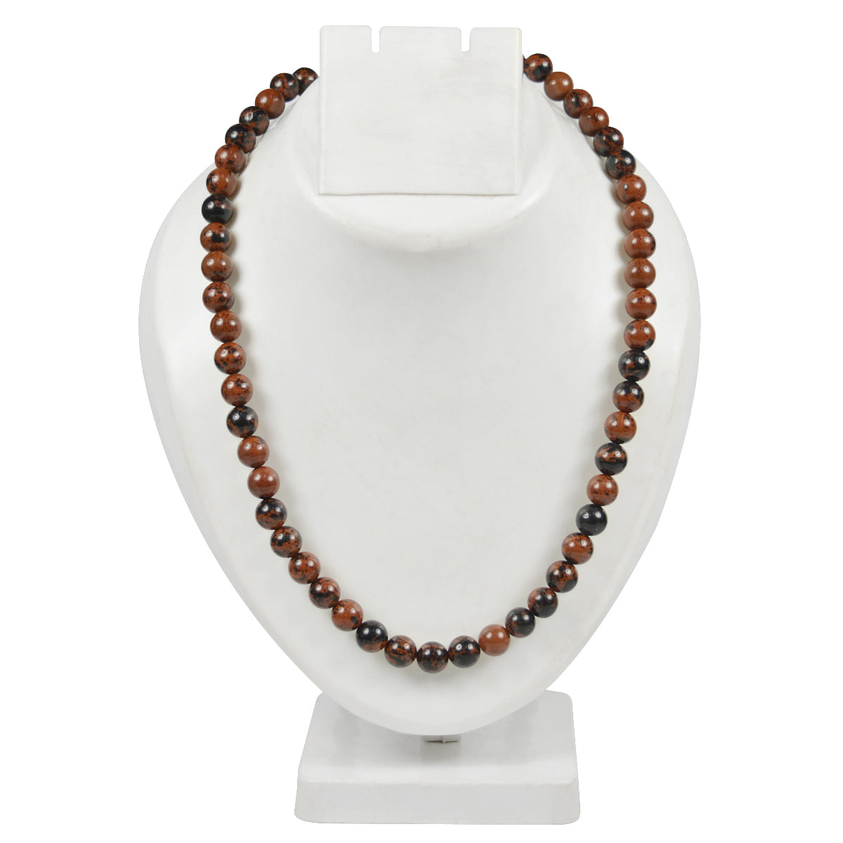 Mahogany Obsidian Crystal Mala | Natural Protection & Grounding Gemstone Necklace