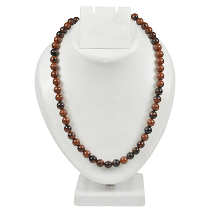 Mahogany Obsidian Crystal Mala | Natural Protection & Grounding Gemstone Necklace