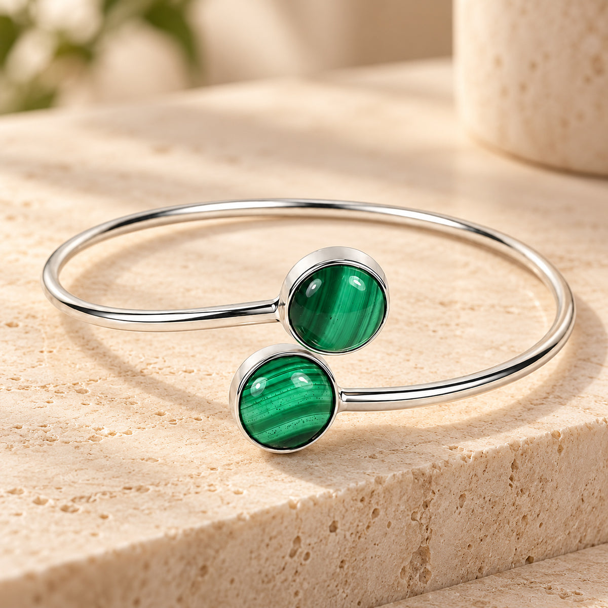 Malahite Cuff Bangle Bracelet