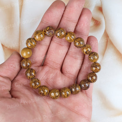 Mariam Agate 10 mm Round Bead Bracelet