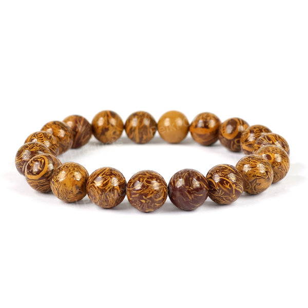 Mariam Agate 10 mm Round Bead Bracelet for Grounding, Protection, Stability & Inner Strength