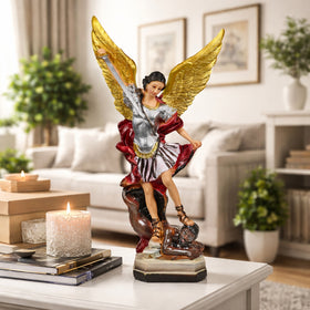 Saint Michael Archangel Statue with Sword and Shield