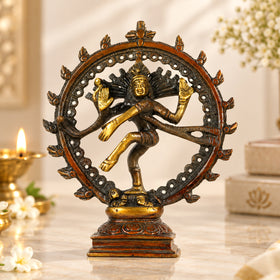 Brass Lord Natraj Big Size Antique Lord Statue-Antique Collectible Figurine