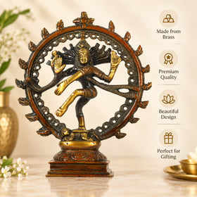 Brass Lord Natraj Big Size Antique Lord Statue-Antique Collectible Figurine