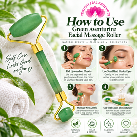 Green Aventurine Face Roller for Cooling Facial Massage and Relaxation