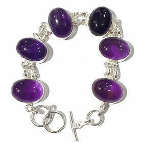 Natural Amethyst Adjustable Bracelet for Peace, Wisdom, Emotional Balance & Spiritual Growth | Reiki Charged Gemstone Bracelet for Men & Women