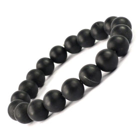 Natural Black Onyx Matte 10 mm Round Bead Bracelet for Protection, Grounding, Strength, Focus & Confidence