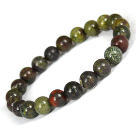 Natural Bloodstone 8 mm Round Bead Bracelet for Courage, Strength, Confidence, Grounding & Positive Energy  Crystal Bracelet