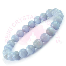 Natural Blue Lace Agate 8mm Round Bead Bracelet