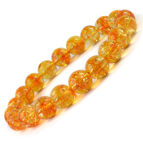 Natural Citrine 10 mm Round Bead Bracelet for Wealth, Prosperity, Success & Positivity