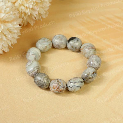 Natural Crazy Lace Agate Tumble Beads Bracelet