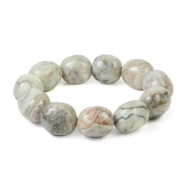 Natural Crazy Lace Agate Tumble Beads Bracelet for Joy, Confidence, Emotional Balance & Positive Energy | Reiki Charged Gemstone Bracelet for Men & Women