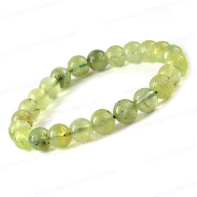 Natural Epidote 8 mm Round Bead Bracelet for Growth, Prosperity, Emotional Balance & Positive Energy | Reiki Charged Gemstone Bracelet for Men & Women