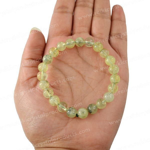 Natural Epidote 8mm Round Bead Bracelet for Growth, Prosperity, Emotional Balance & Positive Energy | Reiki Charged Gemstone Bracelet for Men & Women