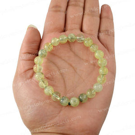 Natural Epidote 8mm Round Bead Bracelet for Growth, Prosperity, Emotional Balance & Positive Energy | Reiki Charged Gemstone Bracelet for Men & Women